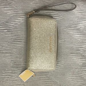 Gold shimmer Michael Kors Clutch / wristlet wallet.
